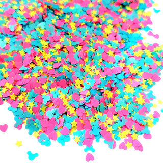 Mouse, Hearts & Stars Multicolor Mix- Chunky Glitter, 2oz