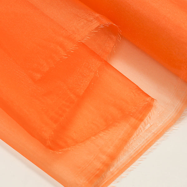 Orange, Polyester Crystal Organza Fabric, Shiny - 58" Wide; 1 Yard