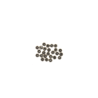 Daisy Flower Spacer, Sterling Silver, 3mm; 25 pieces
