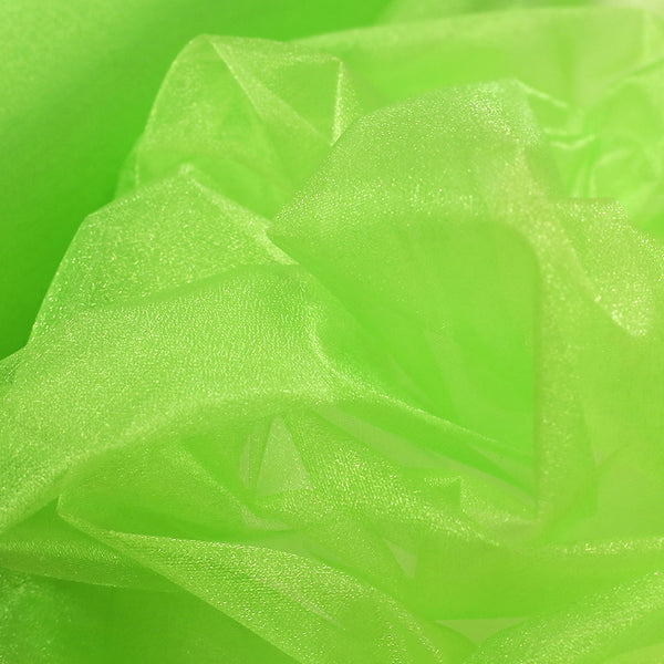 Chartreuse, Polyester Crystal Organza Fabric, Shiny - 58" Wide; 1 Yard