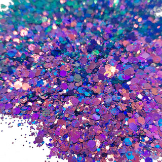 Purple and Teal AB Mix- Chunky Glitter, 2oz