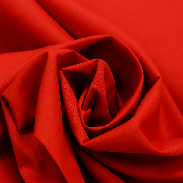 Red, Poly/Cotton Broadcloth (Tremode) Fabric - 58" Wide; 1 Yard