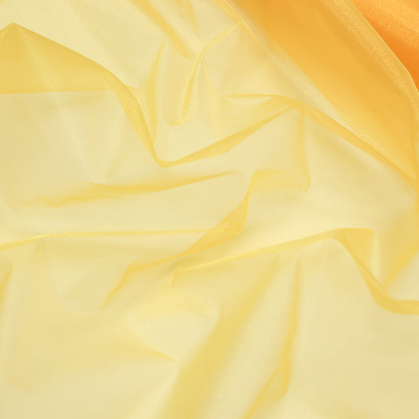 Yellow, Polyester Crystal Organza Fabric, Shiny - 58" Wide; 1 Yard