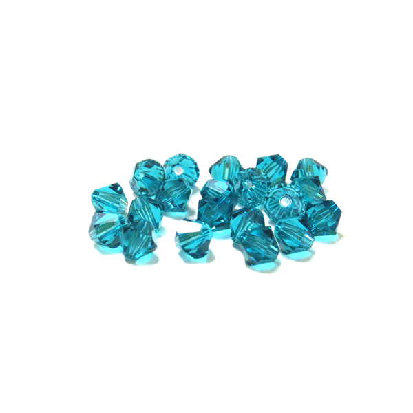 Swarovski Crystal, Bicone, 5MM - Blue Zircon; 20 pcs