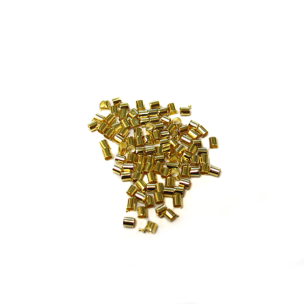 Crimp Tube, Gold Plated Brass 2mm; 100pcs