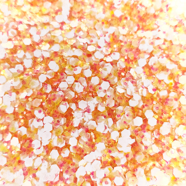 Orange Pink and White Mix- Chunky Glitter, 2oz