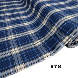 Tela de Cuadro Escolar / School Plaid Fabric- Blue Black White, 60" Wide; 1 yard