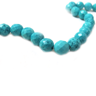 Round Faceted Turquoise Bead, 8mm - 1 strand