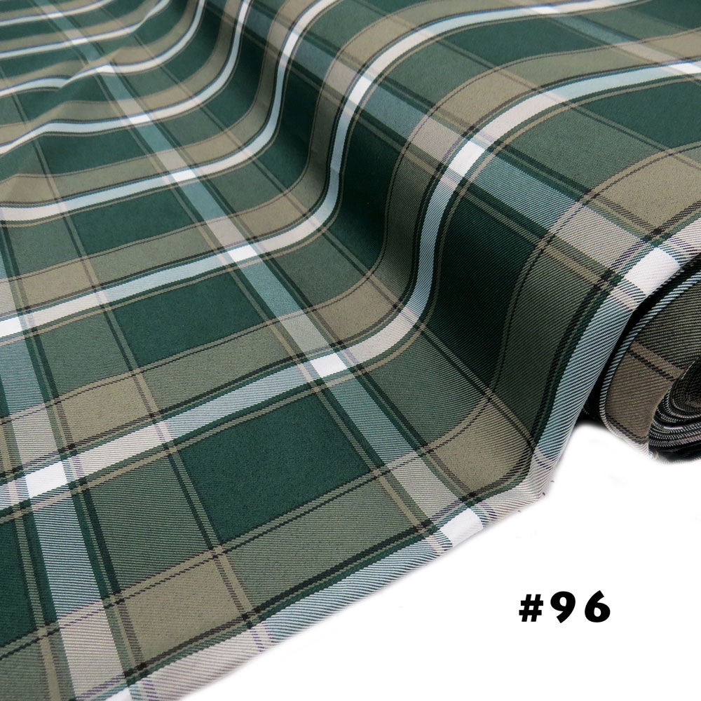 Tela de Cuadro Escolar / School Plaid Fabric Green White, 60" Wide