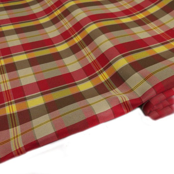 School Plaids, Yellow Brown Red #9, 60" Wide; 1 yard