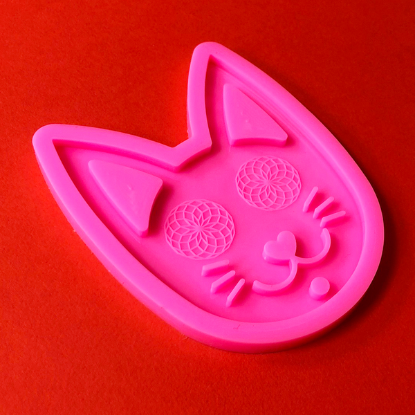 Psychedelic Cat Self Defense Silicone Mold for resin
