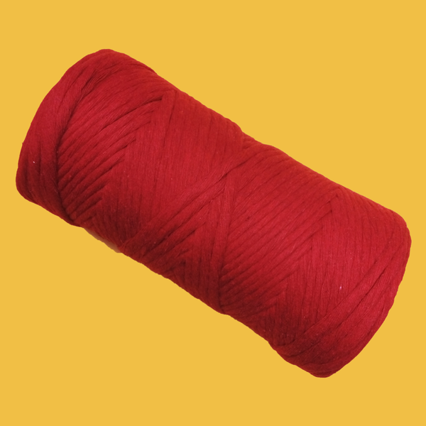 Hilo para Macramé de 4mm color rojo/ 100% algodón - 110 yardas