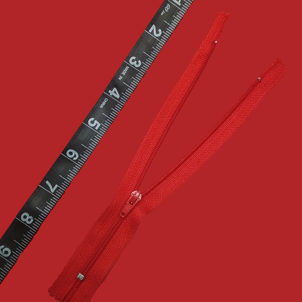 Zipper de nylon de 7"- Rojo