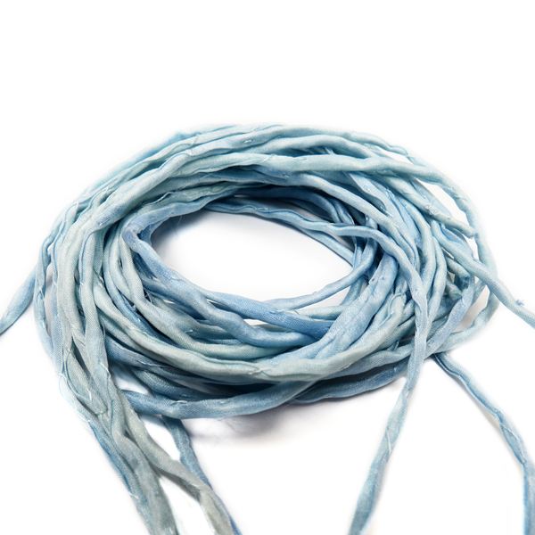 Silk Cord, Aqua Bohemica, 39" Long; 1 piece