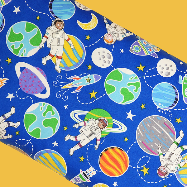 Astronauts in Space - 100% Cotton Print Fabric, 44/45" Wide