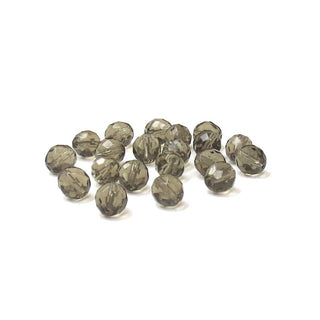 Black Diamond, Round Faceted Fire Polished; 10mm - 20 pcs