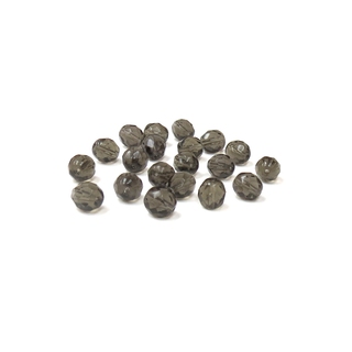 Black Diamond, Round Faceted Fire Polished; 8mm - 20 pcs