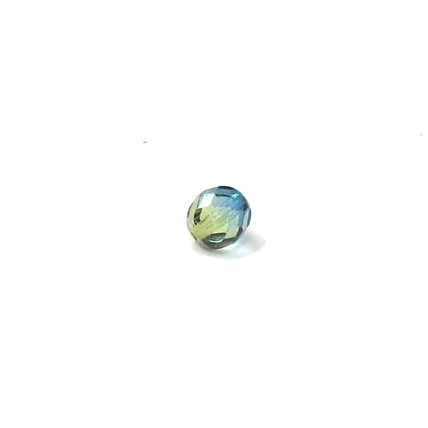 Blue/Green, Round Faceted Fire Polished, 8mm - 20 pcs