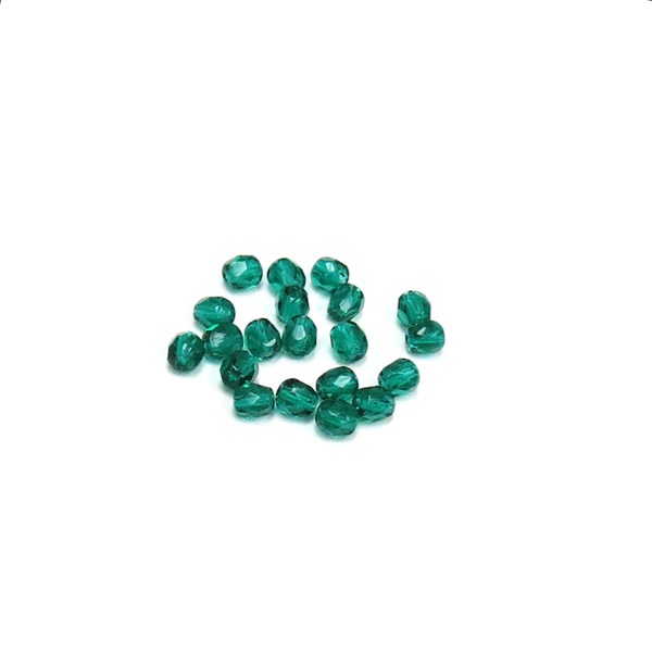 Blue Zircon, Round Faceted Fire Polished Beads- 6mm; 20pcs