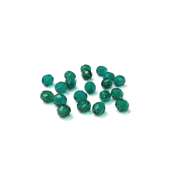 Blue Zircon, Round Faceted Fire Polished; 8mm - 20 pcs
