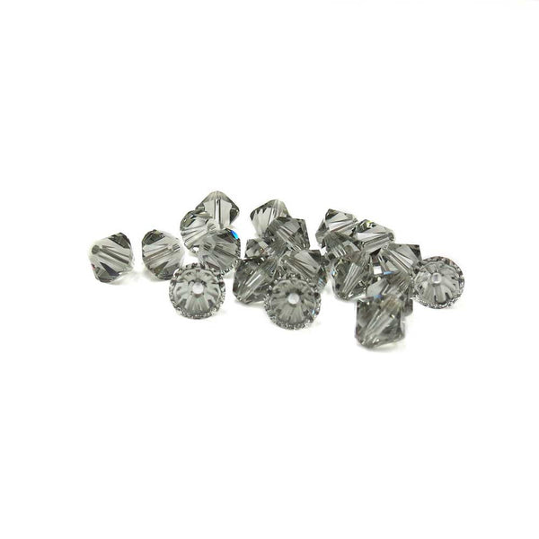 Swarovski Crystal, Bicone, Black Diamond, 6mm; 20pcs