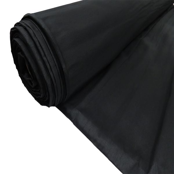 Black, 100% Textured Polyester Shantung - 118" wide; 1 Yard