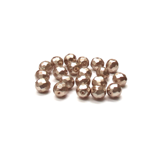 Matte Bronze, Round Faceted Fire Polished, 10mm- 20pcs