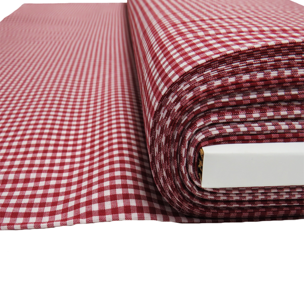 Burgandy, 100% Polyester Gingham Check 1/8- 58" wide; 1 yard