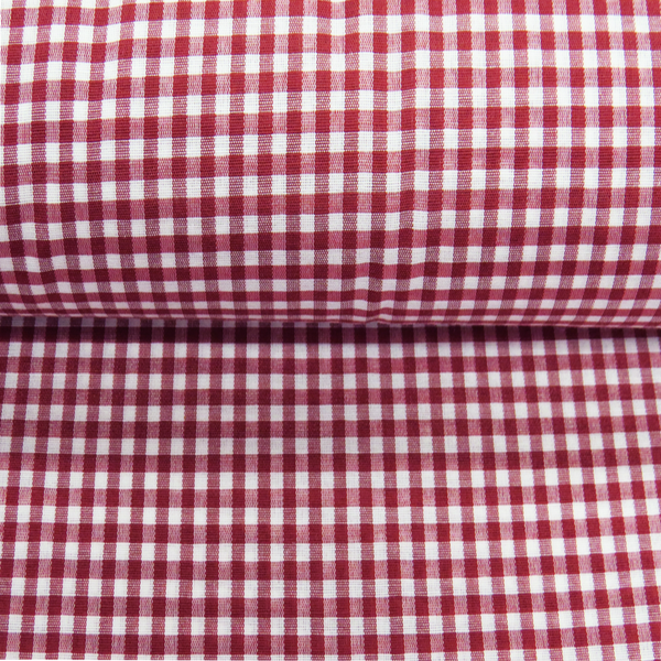 Burgandy, 100% Polyester Gingham Check 1/8- 58" wide; 1 yard