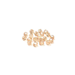 Champagne, Round Faceted Fire Polished; 6mm - 20 pcs