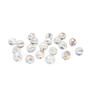 Crystal AB, Round Faceted Fire Polished Beads- 10mm; 20pcs