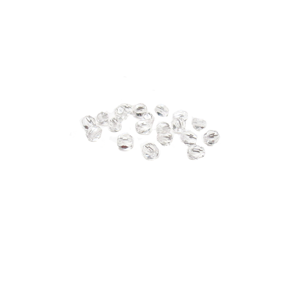 Crystal, Round Faceted Fire Polished; 4mm - 20 pcs