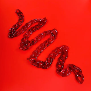Large Wine Red Acrylic Chain; 1 piece