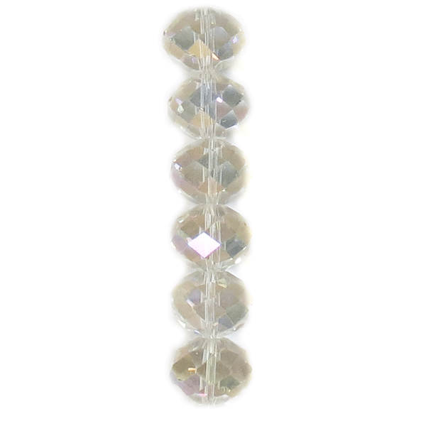 Rondelle Clear AB, 15x18mm; 1 strand