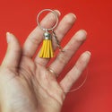 Clear Acrylic Blank Circle with Keychain and Tassel - 1pc