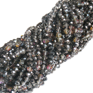 Rondelle Black Two Tone AB, 8mm