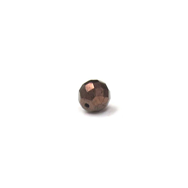 Dark Bronze, Round Faceted Fire Polished- 10mm; 20pcs