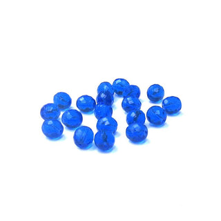Dark Sapphire, Round Faceted Fire Polished Beads-10mm; 20pcs