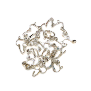 Earclip with Loop, Silver Plated Brass-16mm; 20pcs