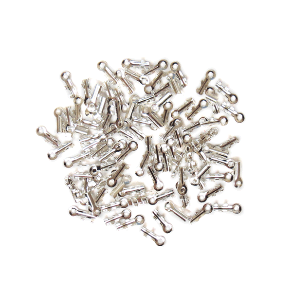 End Cord, Silver Plated Brass-7x2mm tube; 100pcs