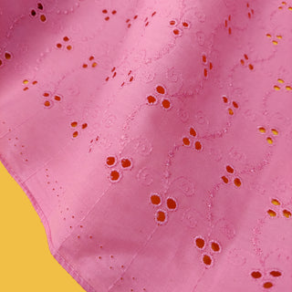 Pink Circles Eyelet Fabric - Tela de Algodón Bordado - 44/45" Wide