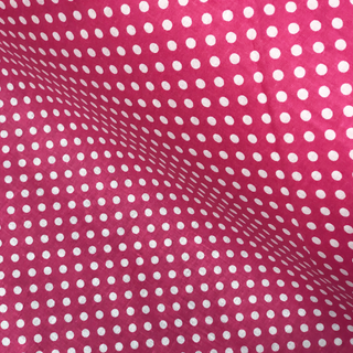 Fuschia and White Polka Dots - 100% Cotton Print Fabric, 44/45" Wide