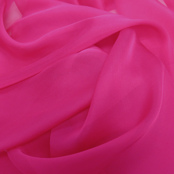 Fuschia, 100% Natural Silk Chiffon Fabric, 56/58" Wide- 1 Yard