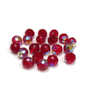 Garnet AB, Round Faceted Fire Polished AB-12mm; 20pcs