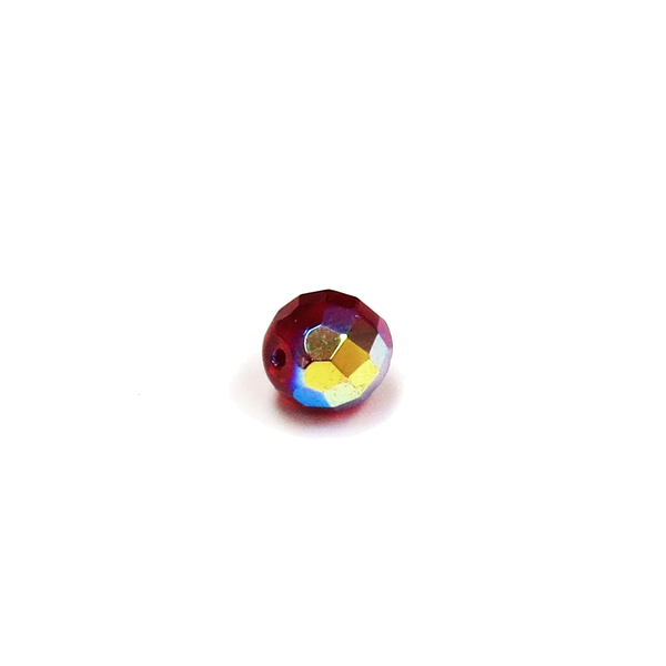 Garnet AB, Round Faceted Fire Polished AB-12mm; 20pcs