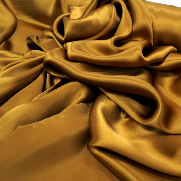 Gold, 100% Natural Silk Charmeuse - 56" Wide- 1 Yard