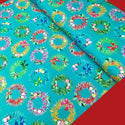 Garlands - Teal - Christmas Fabric- 100% Cotton Print Fabric, 44/45" Wide