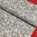 Gray Flowers, Gauze Print Fabric - 58" Wide