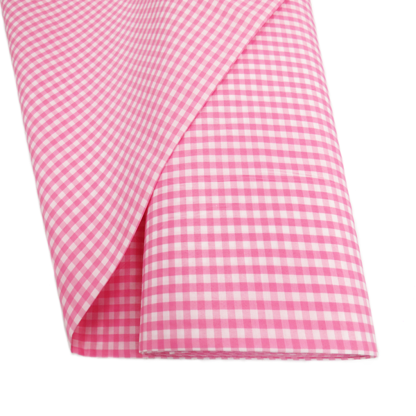 Pink, 100% Polyester Gingham Check 1/4- 58" wide; 1 yard