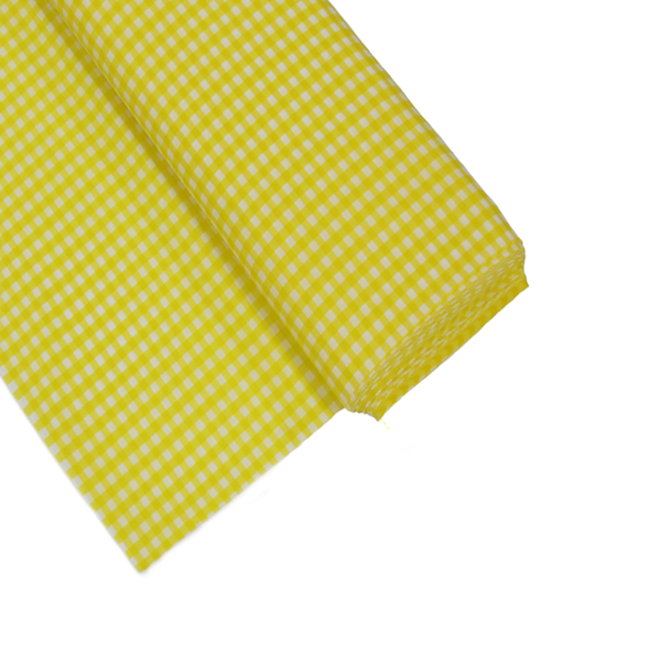 Yellow, 100% Polyester Gingham Check 1/4- 58" wide; 1 yard
